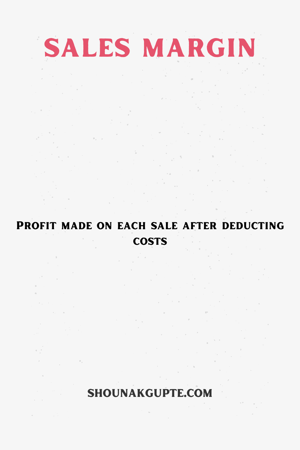 What is Sales Margin