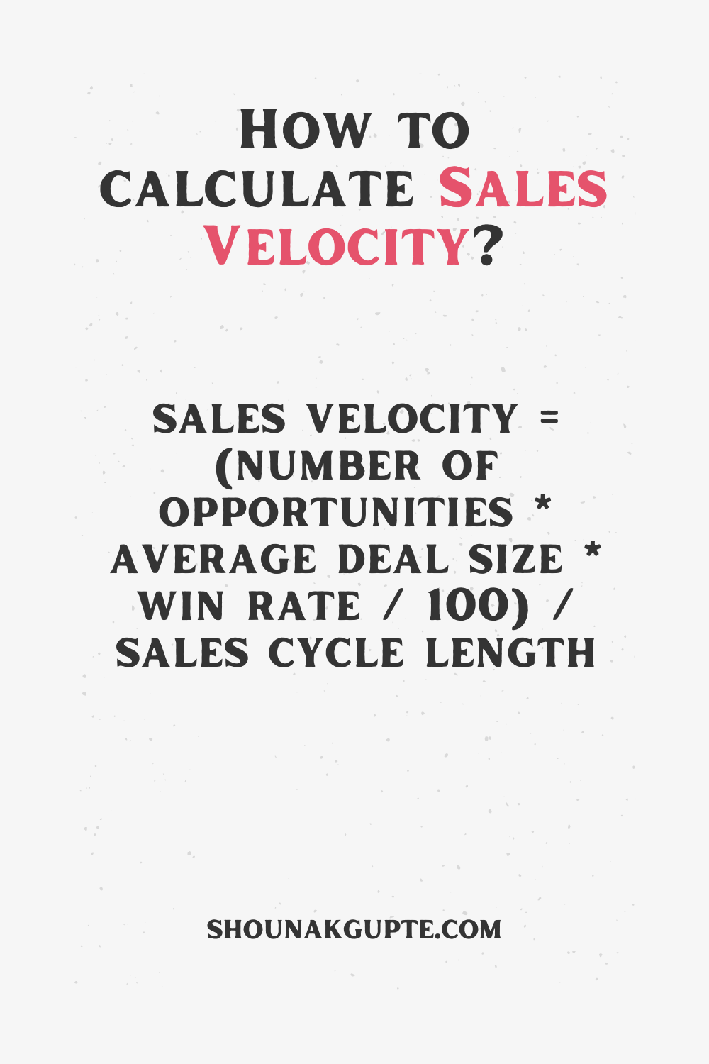 Sales Velocity Formula - How To Calculate Sales Velocity